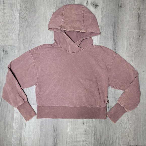 JoyLab Tops - JoyLab dusty mauve cropped hooded sweat shirt thumb holes size small